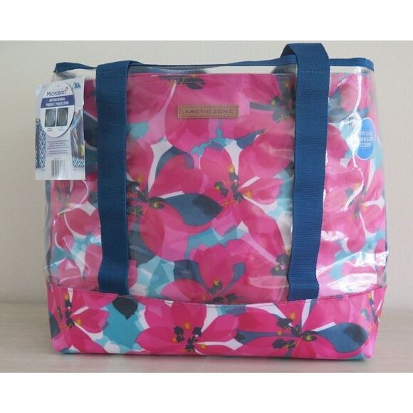 Arctic Zone Antimicrobial Insulated 30 Can Floral Print Cooler & Tote Bags - Picture 3 of 12
